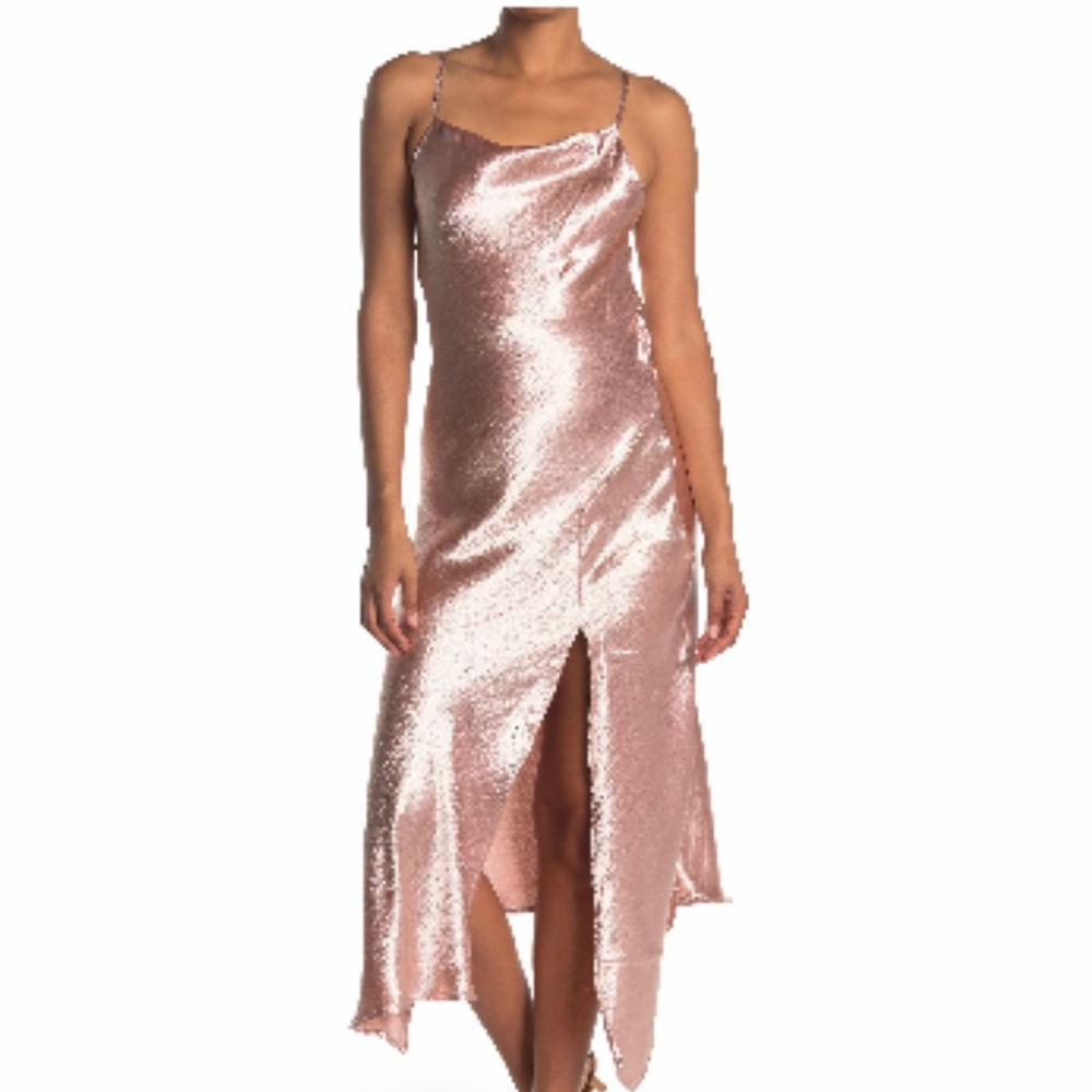 Know one cares Satin MIDI Slip Dress